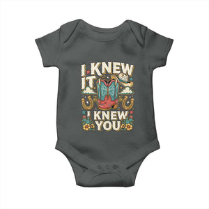 Retro Coastal Cowgirl I Knew It I Knew You Baby Onesie Pink Boots Vintage Country Pop Music Western Floral Graphic