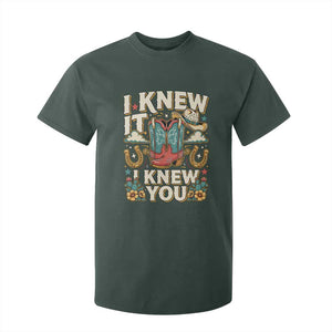 Retro Coastal Cowgirl I Knew It I Knew You T Shirt For Kid Pink Boots Vintage Country Pop Music Western Floral Graphic