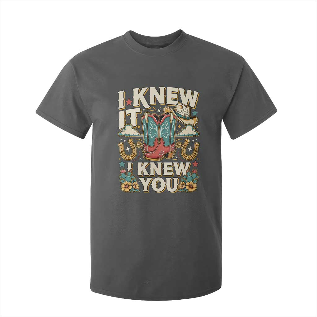 Retro Coastal Cowgirl I Knew It I Knew You T Shirt For Kid Pink Boots Vintage Country Pop Music Western Floral Graphic