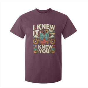 Retro Coastal Cowgirl I Knew It I Knew You T Shirt For Kid Pink Boots Vintage Country Pop Music Western Floral Graphic