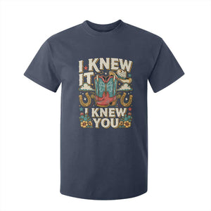 Retro Coastal Cowgirl I Knew It I Knew You T Shirt For Kid Pink Boots Vintage Country Pop Music Western Floral Graphic