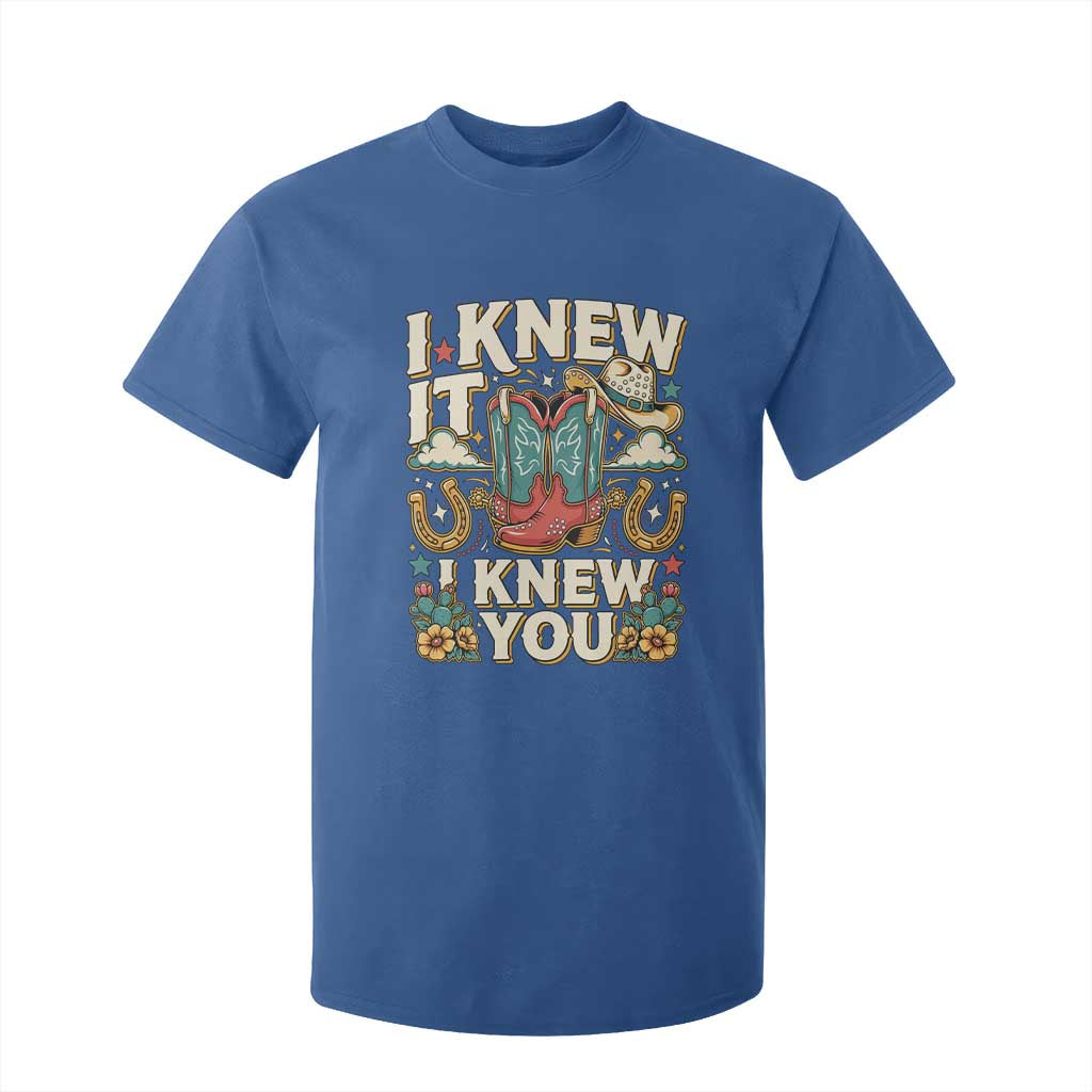 Retro Coastal Cowgirl I Knew It I Knew You T Shirt For Kid Pink Boots Vintage Country Pop Music Western Floral Graphic