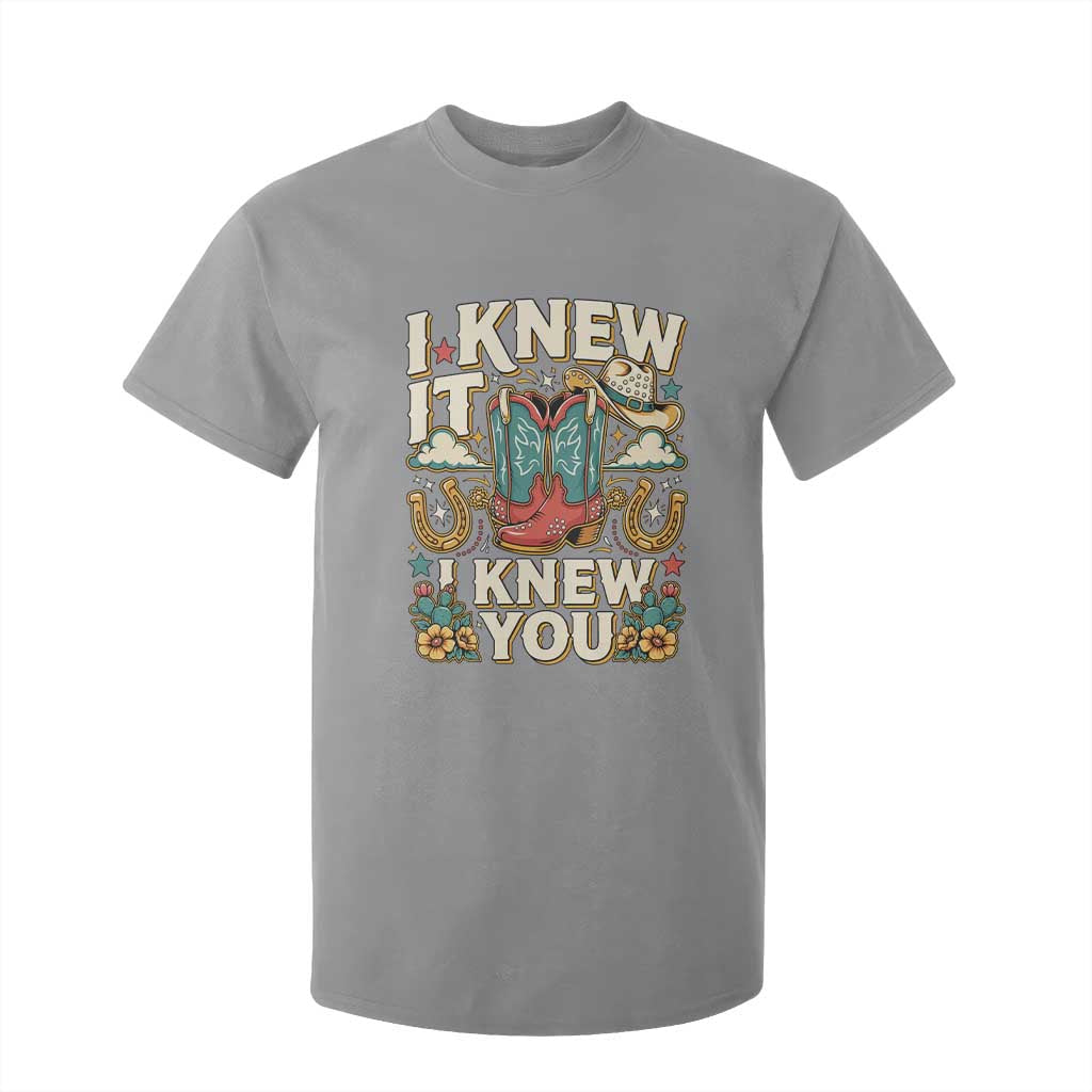 Retro Coastal Cowgirl I Knew It I Knew You T Shirt For Kid Pink Boots Vintage Country Pop Music Western Floral Graphic