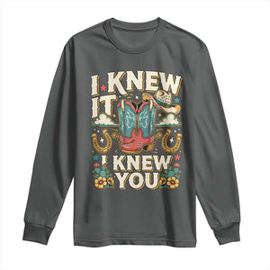 Retro Coastal Cowgirl I Knew It I Knew You Long Sleeve Shirt Pink Boots Vintage Country Pop Music Western Floral Graphic