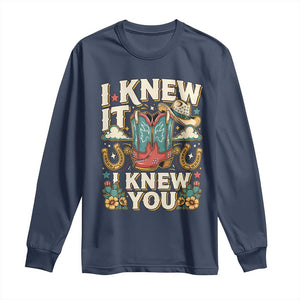 Retro Coastal Cowgirl I Knew It I Knew You Long Sleeve Shirt Pink Boots Vintage Country Pop Music Western Floral Graphic