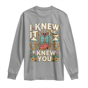 Retro Coastal Cowgirl I Knew It I Knew You Long Sleeve Shirt Pink Boots Vintage Country Pop Music Western Floral Graphic