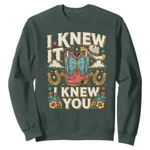 Retro Coastal Cowgirl I Knew It I Knew You Sweatshirt Pink Boots Vintage Country Pop Music Western Floral Graphic
