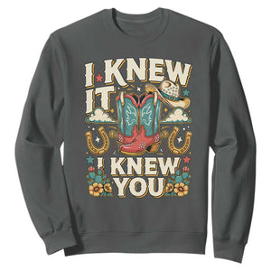 Retro Coastal Cowgirl I Knew It I Knew You Sweatshirt Pink Boots Vintage Country Pop Music Western Floral Graphic
