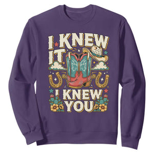 Retro Coastal Cowgirl I Knew It I Knew You Sweatshirt Pink Boots Vintage Country Pop Music Western Floral Graphic