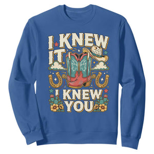 Retro Coastal Cowgirl I Knew It I Knew You Sweatshirt Pink Boots Vintage Country Pop Music Western Floral Graphic