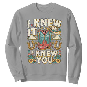 Retro Coastal Cowgirl I Knew It I Knew You Sweatshirt Pink Boots Vintage Country Pop Music Western Floral Graphic