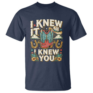Retro Coastal Cowgirl I Knew It I Knew You T Shirt Pink Boots Vintage Country Pop Music Western Floral Graphic