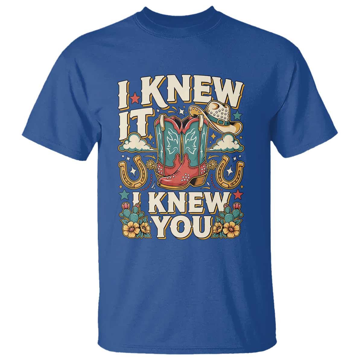 Retro Coastal Cowgirl I Knew It I Knew You T Shirt Pink Boots Vintage Country Pop Music Western Floral Graphic