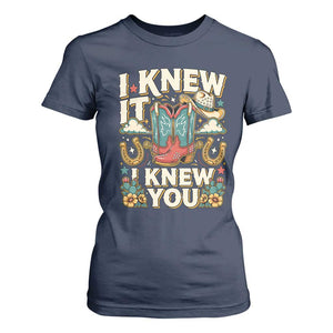 Retro Coastal Cowgirl I Knew It I Knew You T Shirt For Women Pink Boots Vintage Country Pop Music Western Floral Graphic