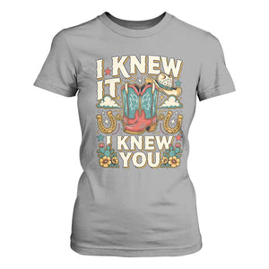Retro Coastal Cowgirl I Knew It I Knew You T Shirt For Women Pink Boots Vintage Country Pop Music Western Floral Graphic