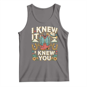 Retro Coastal Cowgirl I Knew It I Knew You Tank Top Pink Boots Vintage Country Pop Music Western Floral Graphic
