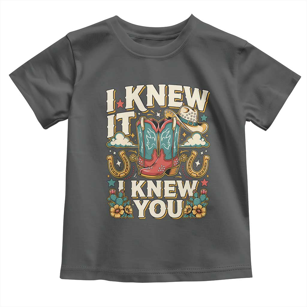 Retro Coastal Cowgirl I Knew It I Knew You Toddler T Shirt Pink Boots Vintage Country Pop Music Western Floral Graphic