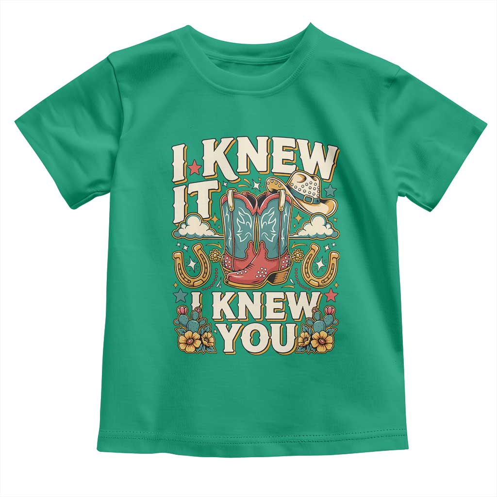 Retro Coastal Cowgirl I Knew It I Knew You Toddler T Shirt Pink Boots Vintage Country Pop Music Western Floral Graphic