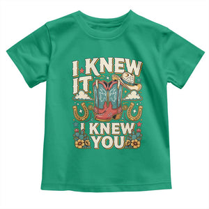 Retro Coastal Cowgirl I Knew It I Knew You Toddler T Shirt Pink Boots Vintage Country Pop Music Western Floral Graphic