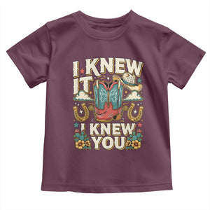 Retro Coastal Cowgirl I Knew It I Knew You Toddler T Shirt Pink Boots Vintage Country Pop Music Western Floral Graphic