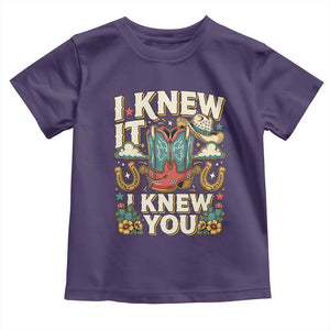 Retro Coastal Cowgirl I Knew It I Knew You Toddler T Shirt Pink Boots Vintage Country Pop Music Western Floral Graphic