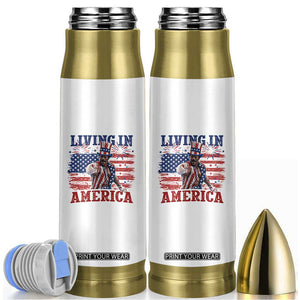 Living In America Funny Patriotic Heavyweight Boxer Bullet Tumbler Vintage Distressed Flag Uncle Sam Hat Boxing Champion