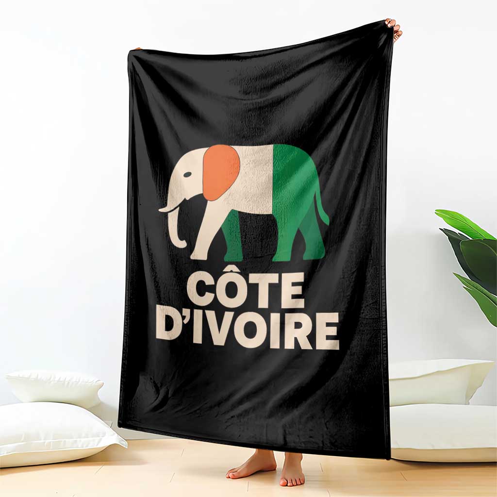 Proud Côte d'Ivoire Elephant Ivory Coast Flag Throw Blanket Ivorian Pride Retro Souvenir