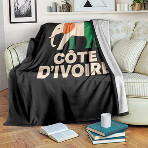 Proud Côte d'Ivoire Elephant Ivory Coast Flag Throw Blanket Ivorian Pride Retro Souvenir