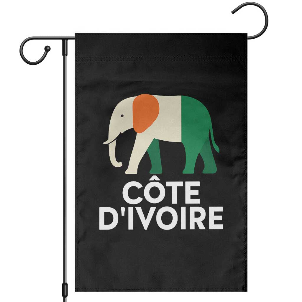 Proud Côte d'Ivoire Elephant Ivory Coast Flag Garden Flag Ivorian Pride Retro Souvenir TS02 Black Print Your Wear