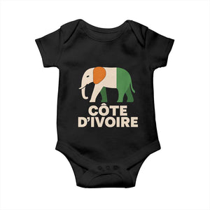 Proud Côte d'Ivoire Elephant Ivory Coast Flag Baby Onesie Ivorian Pride Retro Souvenir