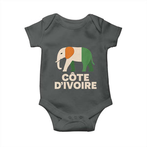 Proud Côte d'Ivoire Elephant Ivory Coast Flag Baby Onesie Ivorian Pride Retro Souvenir