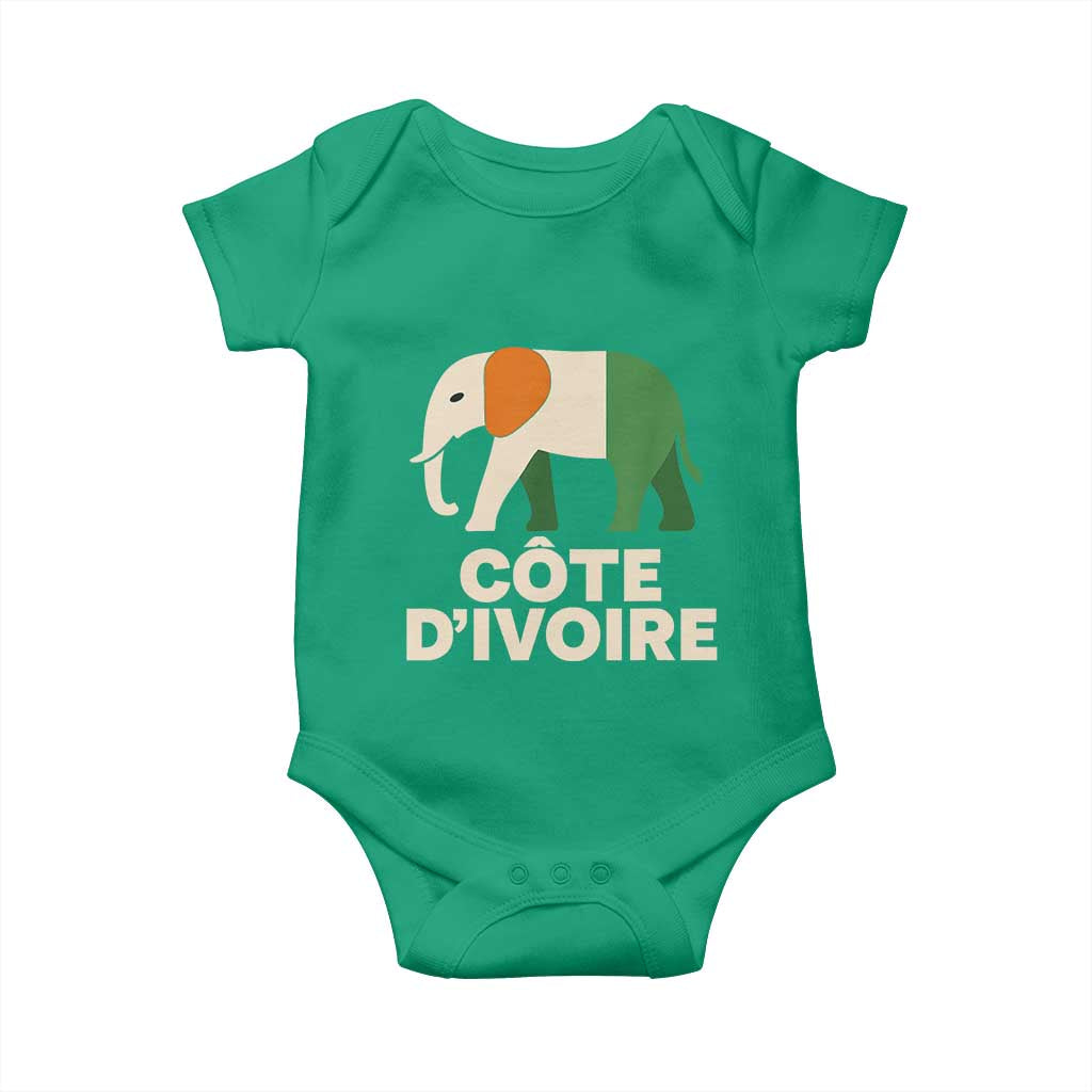Proud Côte d'Ivoire Elephant Ivory Coast Flag Baby Onesie Ivorian Pride Retro Souvenir