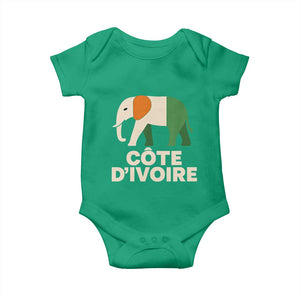 Proud Côte d'Ivoire Elephant Ivory Coast Flag Baby Onesie Ivorian Pride Retro Souvenir