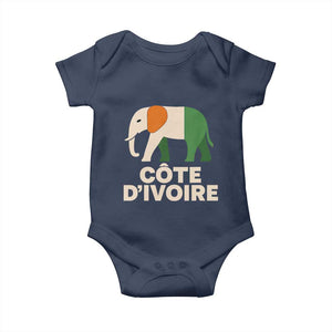 Proud Côte d'Ivoire Elephant Ivory Coast Flag Baby Onesie Ivorian Pride Retro Souvenir