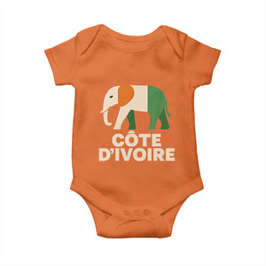 Proud Côte d'Ivoire Elephant Ivory Coast Flag Baby Onesie Ivorian Pride Retro Souvenir