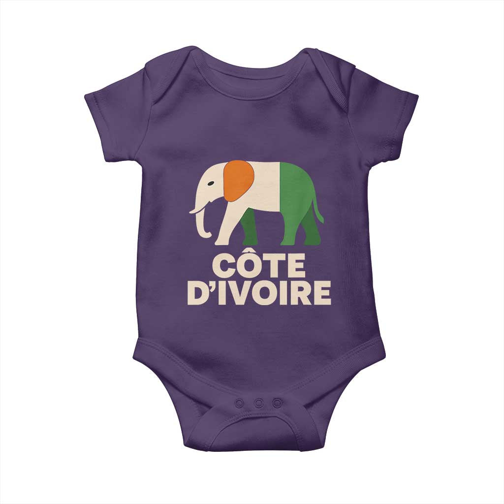 Proud Côte d'Ivoire Elephant Ivory Coast Flag Baby Onesie Ivorian Pride Retro Souvenir