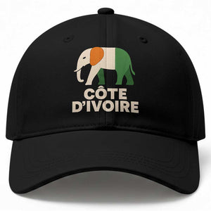 Proud Côte d'Ivoire Elephant Ivory Coast Flag Baseball Cap Ivorian Pride Retro Souvenir