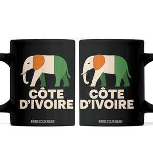 Proud Côte d'Ivoire Elephant Ivory Coast Flag Coffee Mug Ivorian Pride Retro Souvenir