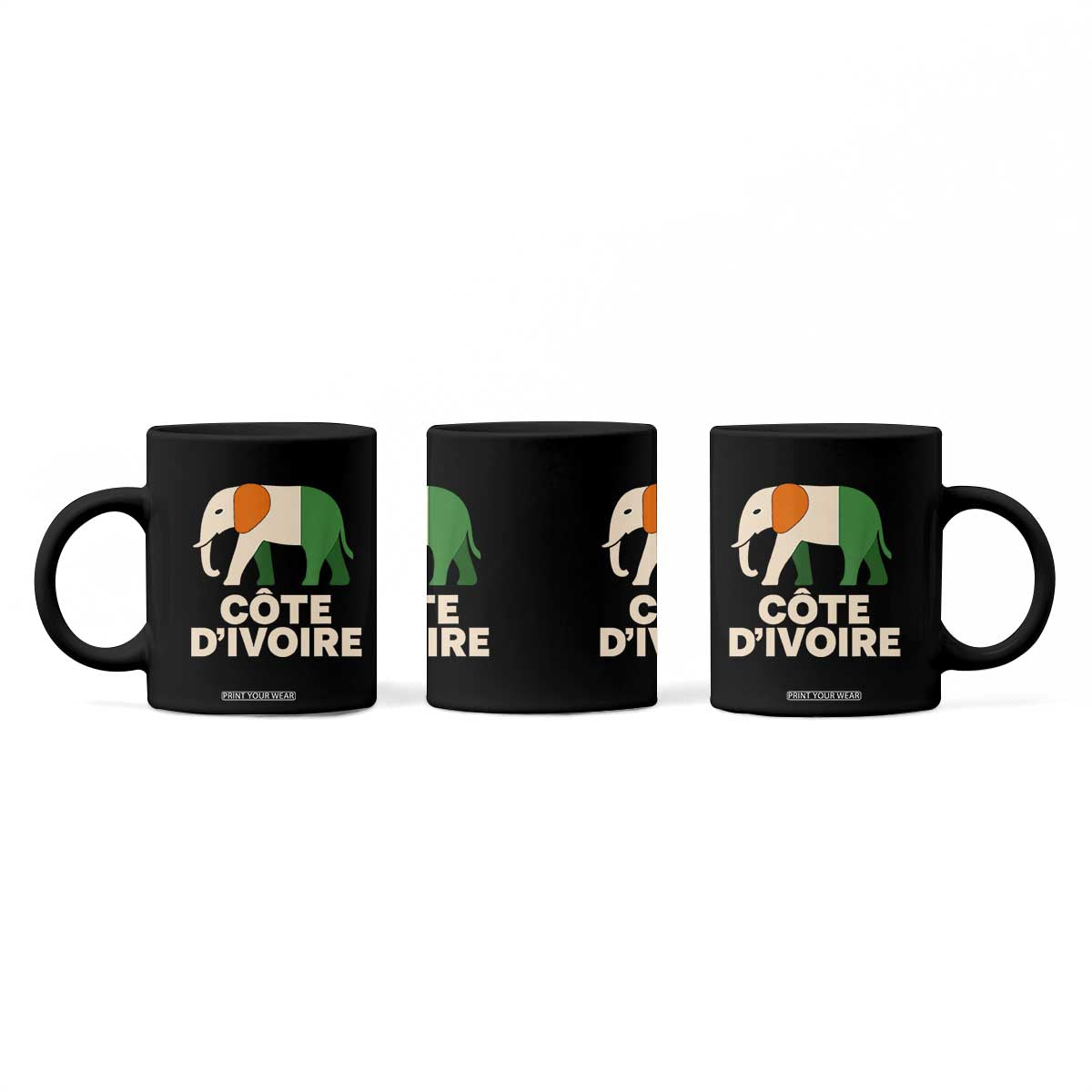 Proud Côte d'Ivoire Elephant Ivory Coast Flag Coffee Mug Ivorian Pride Retro Souvenir