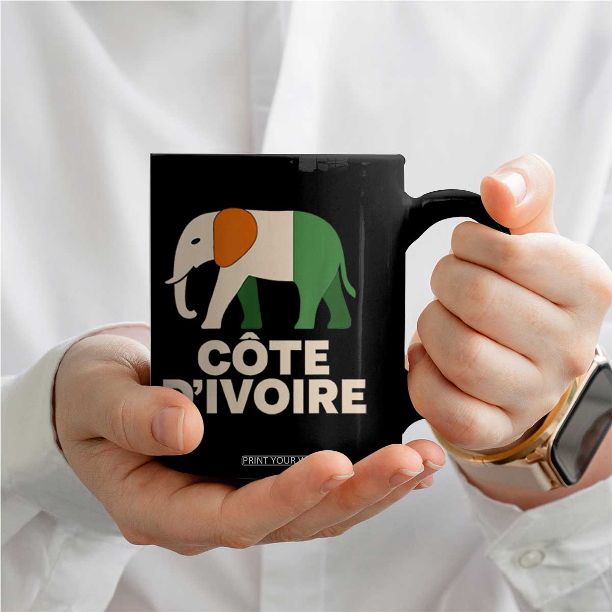 Proud Côte d'Ivoire Elephant Ivory Coast Flag Coffee Mug Ivorian Pride Retro Souvenir