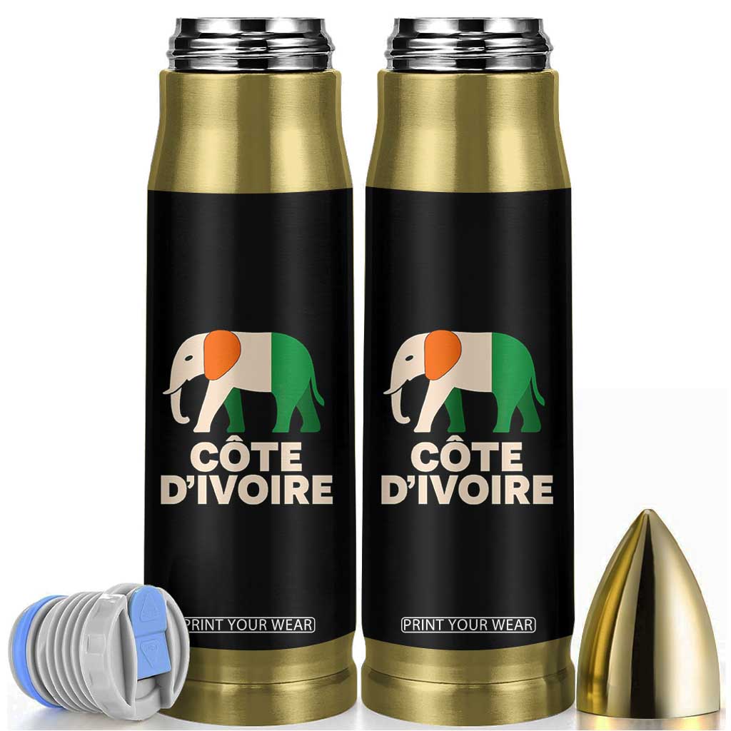 Proud Côte d'Ivoire Elephant Ivory Coast Flag Bullet Tumbler Ivorian Pride Retro Souvenir