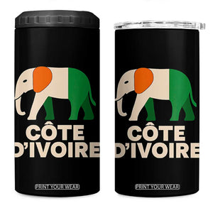 Proud Côte d'Ivoire Elephant Ivory Coast Flag 4 in 1 Can Cooler Tumbler Ivorian Pride Retro Souvenir