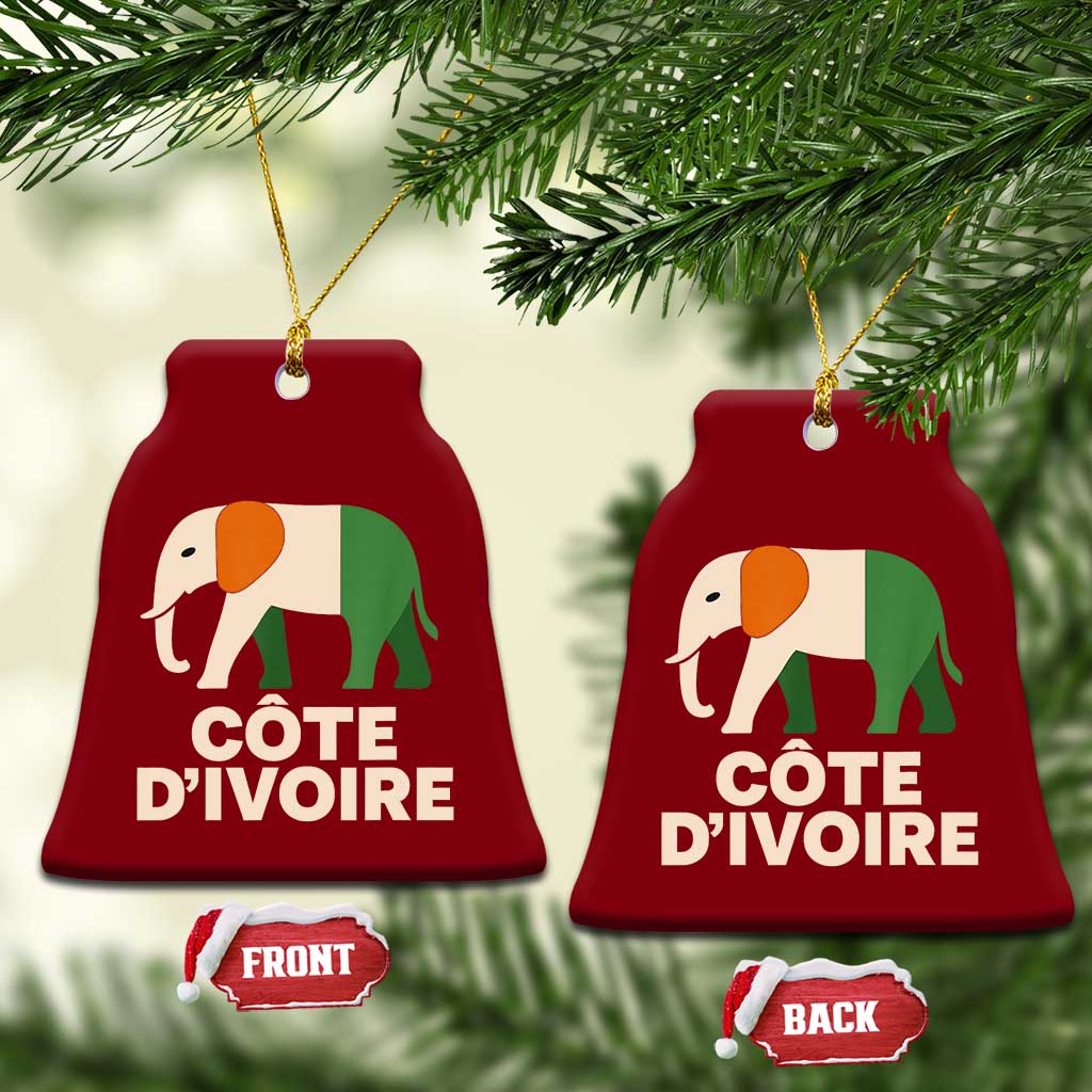 Proud Côte d'Ivoire Elephant Ivory Coast Flag Ceramic Ornament Ivorian Pride Retro Souvenir