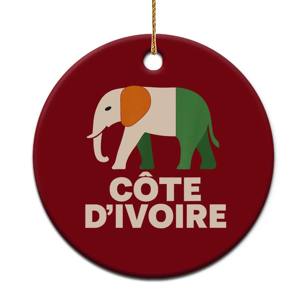 Proud Côte d'Ivoire Elephant Ivory Coast Flag Ceramic Ornament Ivorian Pride Retro Souvenir
