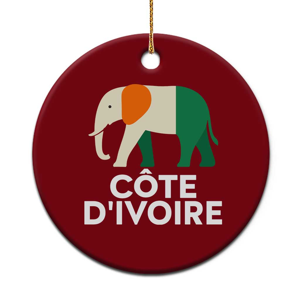 Proud Côte d'Ivoire Elephant Ivory Coast Flag Ceramic Ornament Ivorian Pride Retro Souvenir TS02 1pc Red Print Your Wear