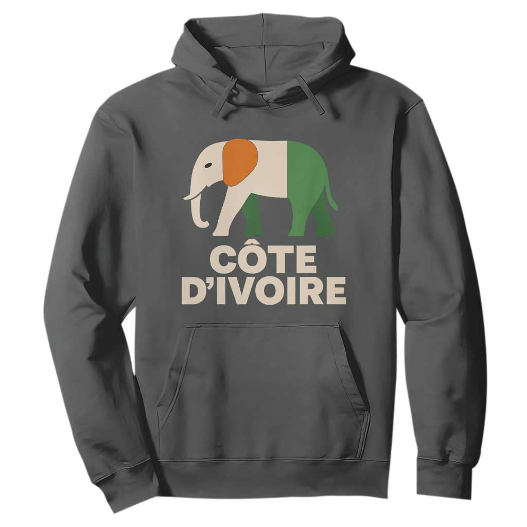 Proud Côte d'Ivoire Elephant Ivory Coast Flag Hoodie Ivorian Pride Retro Souvenir