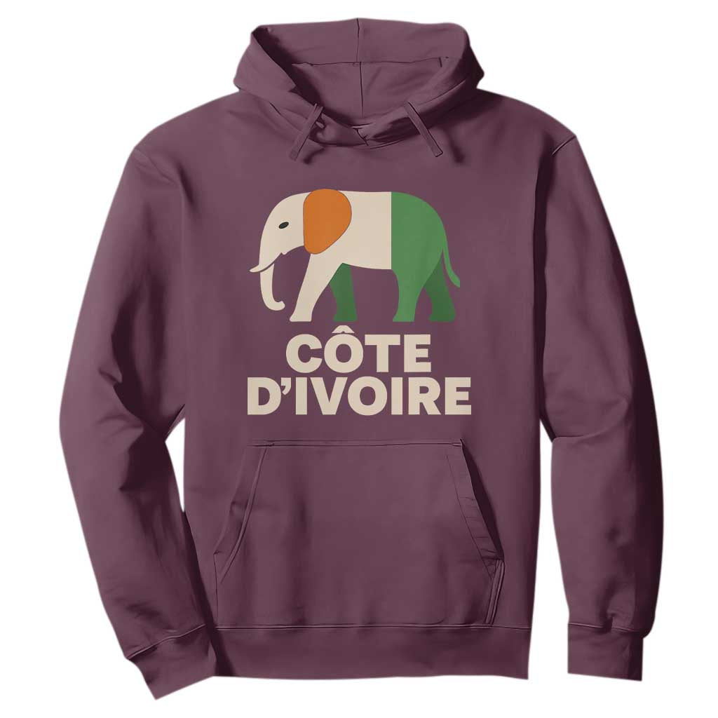 Proud Côte d'Ivoire Elephant Ivory Coast Flag Hoodie Ivorian Pride Retro Souvenir