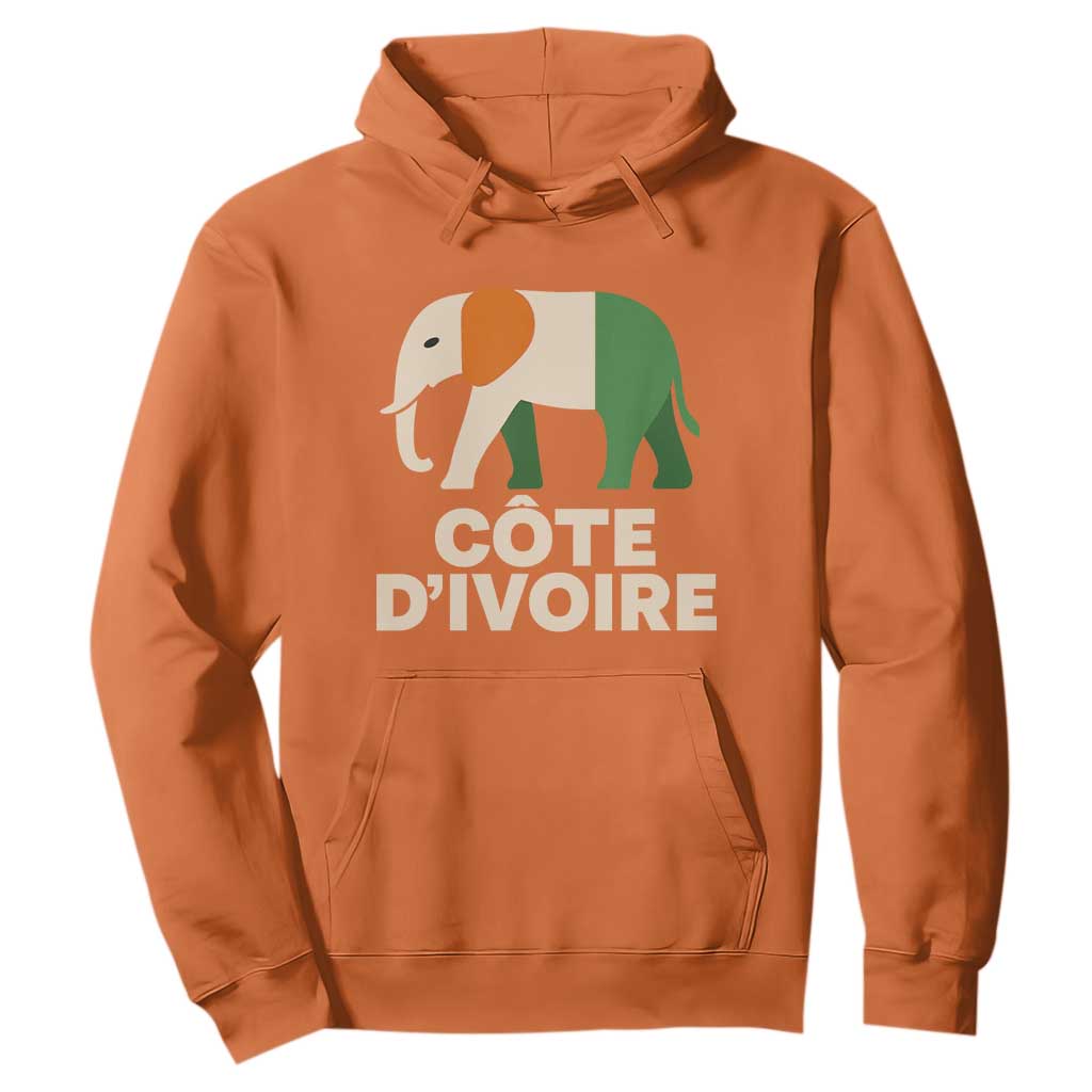 Proud Côte d'Ivoire Elephant Ivory Coast Flag Hoodie Ivorian Pride Retro Souvenir