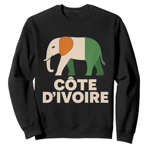 Proud Côte d'Ivoire Elephant Ivory Coast Flag Sweatshirt Ivorian Pride Retro Souvenir