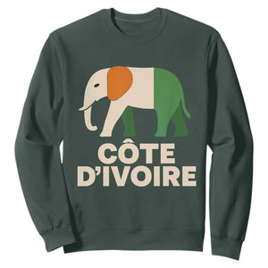 Proud Côte d'Ivoire Elephant Ivory Coast Flag Sweatshirt Ivorian Pride Retro Souvenir
